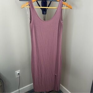 Fashion Nova Heart Hips Mauve Ribbed Bodycon Dress Side Slit